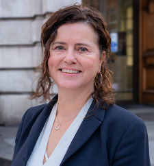 Councillor Claire Holland on the steps of Lambeth Town Hall