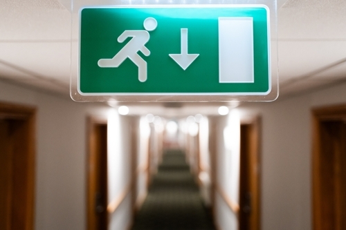 FIRE exit sign
