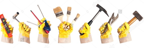 glove with tools for alterations 