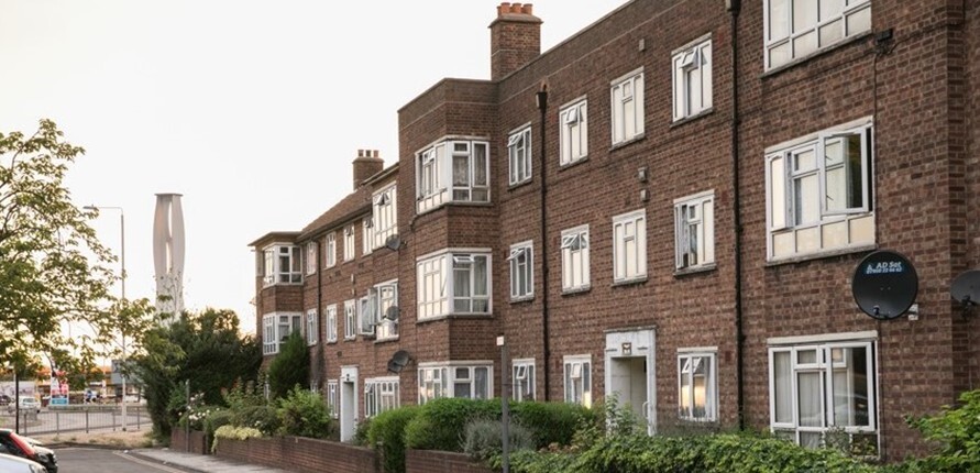 Brown brick housing