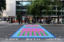 Tottenham Court Road - colourful crossings