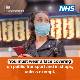 Omicron - You must wear a face covering on public transport or in shops unless exempt