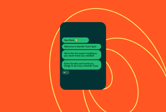 Phone screen showing messages from Kentish Town Spot