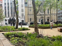 Princes Circus north with new plants and seating 