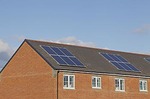 House with solar panels on roof