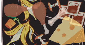 Black bag recycling food waste