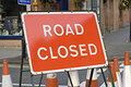 Road closure sign