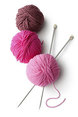 Knitting needles with wool