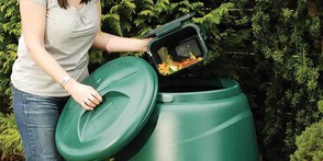 composting bin being used