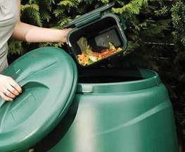 composting bin being used