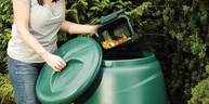 composting bin being used