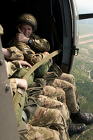 Parachutists in plane