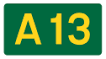 A13 road sign