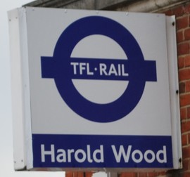 TfL Rail Harold Wood Station sign