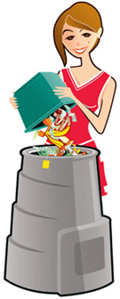 Composting lady graphic