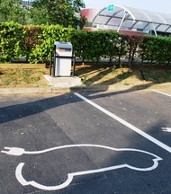 Electric car charging bay at CEME