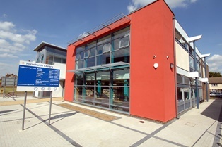 Hornchurch Library in sunshine