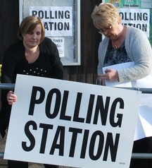 Polling station outside