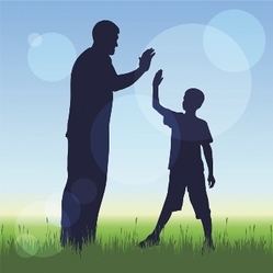 Man and boy graphic for mentoring campaign Oct 2018