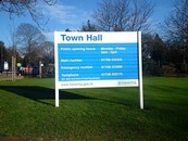 Town Hall sign