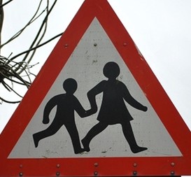 School warning triangle sign