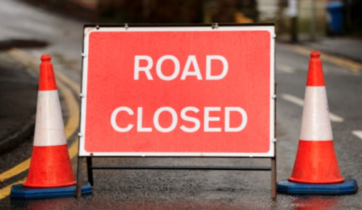 Road closed sign