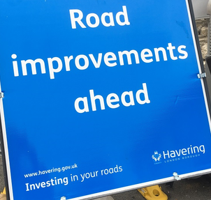 Road improvement sign June 2019