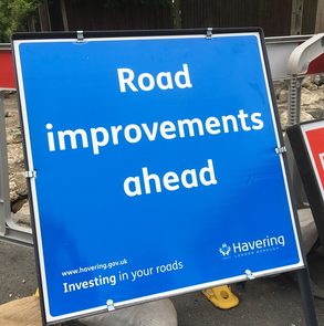 Road improvement sign June 2019