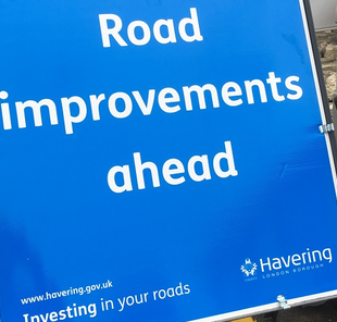 Road improvement sign June 2019