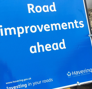 Road improvement sign June 2019