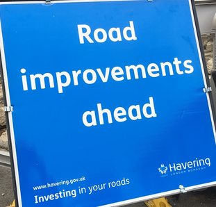 Road improvement sign June 2019