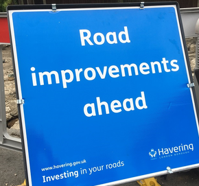 Road improvement sign June 2019
