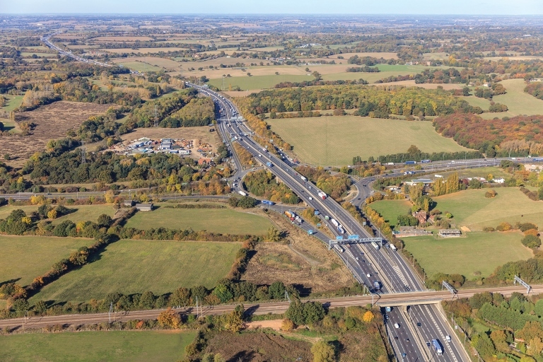 M25 aerial shot of jct 28 700 px
