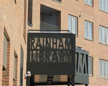 Rainham library sign