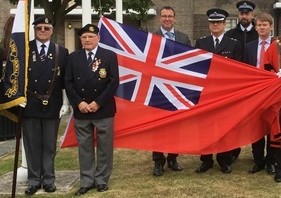 Red Ensign flag raising 3 Sep 2019