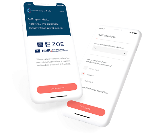 Joinzoe COVID-19 app graphic