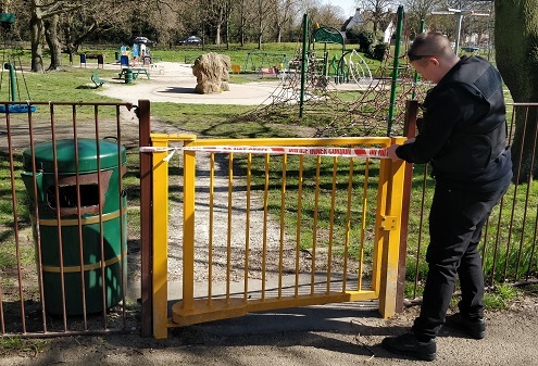 Parks Police taping play area