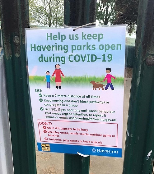 Parks signage 24 Apr 2020