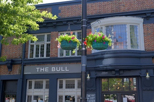 Flowers outside Bull Pub Romford