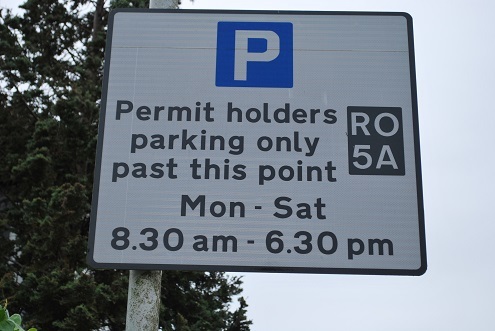 Parking permit sign