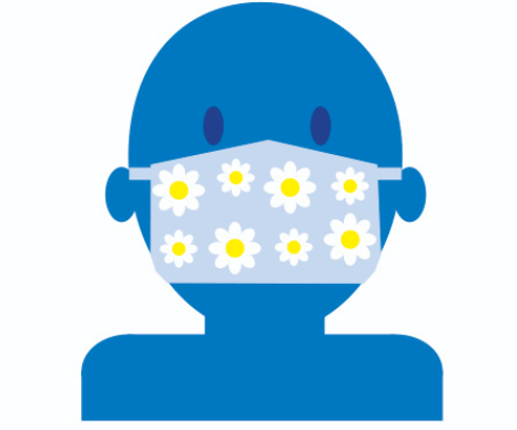 Mask with flowers graphic