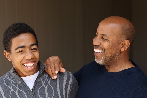 Black dad with foster son