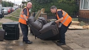 Clearing flood damage in Rainham Aug 2020