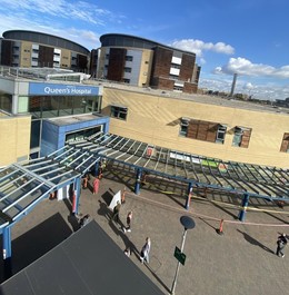 Queen's Hopital aerial view