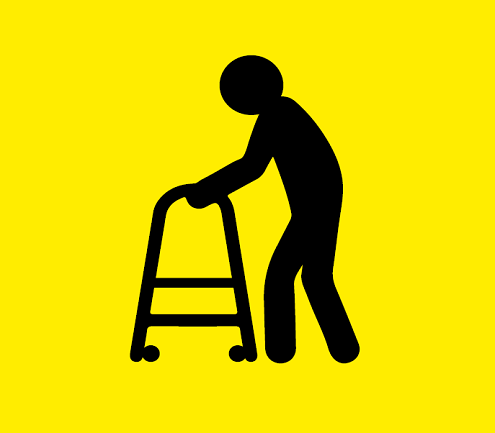 Vulnerable person yellow and black graphic