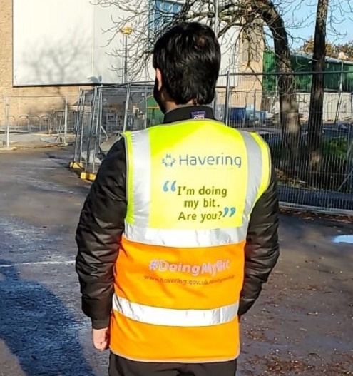 COVID marshal's back