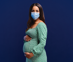 pregnant woman with face mask