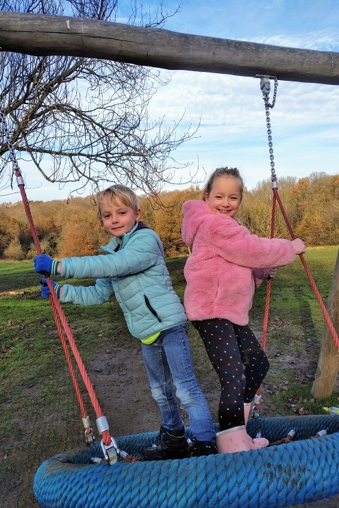 Kids on play equipment in Bedfords Park Nov 2020