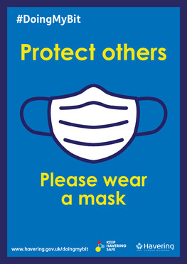 Downloadable mask poster business premises