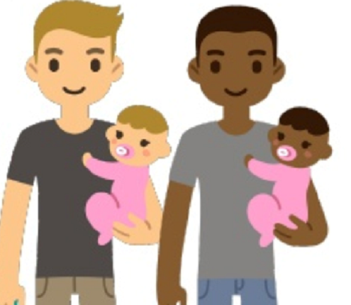 Cartoon dads with babies